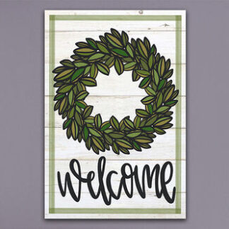 Welcome Wreath Flag