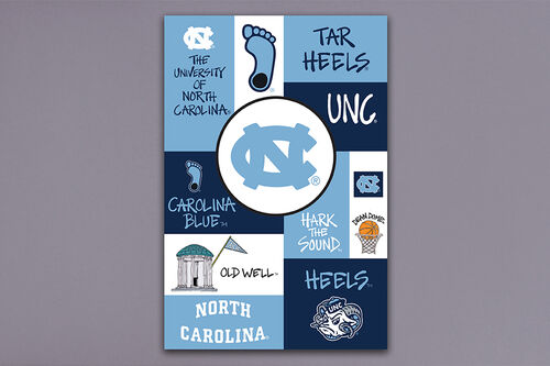 North Carolina Tar Heels Burlap Hanger – Shrunken Head