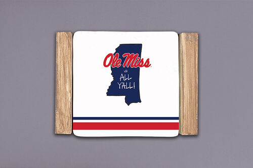 OLE MISS STRIPED COASTER SETS