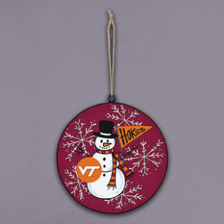 VA TECH SNOWMAN METAL ORN