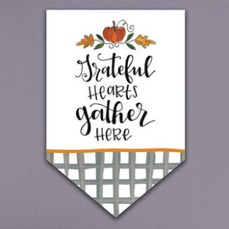 Grateful Hearts Pointed Flag