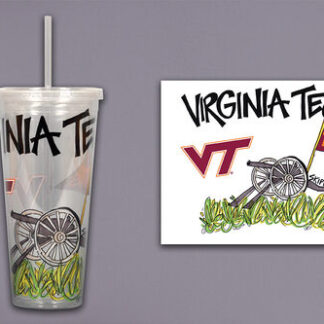 VA TECH 22 OZ TUMBLER WITH STRAW