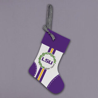 LSU WoodSocking Orn