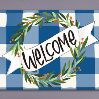 Welcome Wreath Door Mat