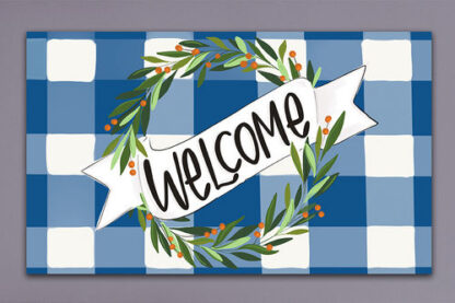 Welcome Wreath Door Mat