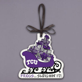 TCU Sleighin It Orn