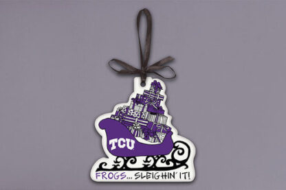 TCU Sleighin It Orn