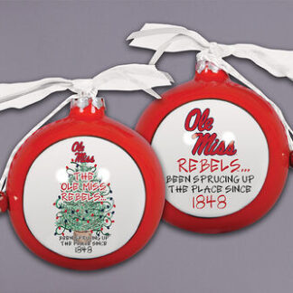 OLE MISS Rd Spruce Ornament